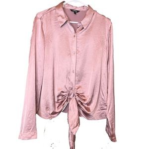 Express Women's Large Pink Long Sleeve Blouse